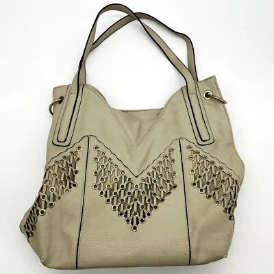 ENVY Bolso de Hombro Mujer 14"x16" Imitación Cuero Tostado Cierre con Cremallera Correa Cartera Foto 1 de 4