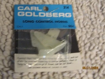 Carl Goldberg No 214 CH-1 Long Control Horns Set of 2 NOS NIB NIP Made in USA - Image 1 of 2