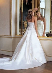 Brautkleid Sincerity 3022 Ivory Creme Gr 36 schulterfrei, A-Linie Hochzeitskleid - Bild 1 von 8
