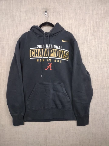 Nike Alabama hoodie men XL Crimson Tide 2015 National Champions black sweatshirt Cover