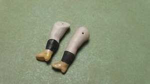 Antigua casa de muñecas de porcelana patas de muñeca, fijación de alambre, 1,35", zapatos marrones, Alemania - Imagen 1 de 5