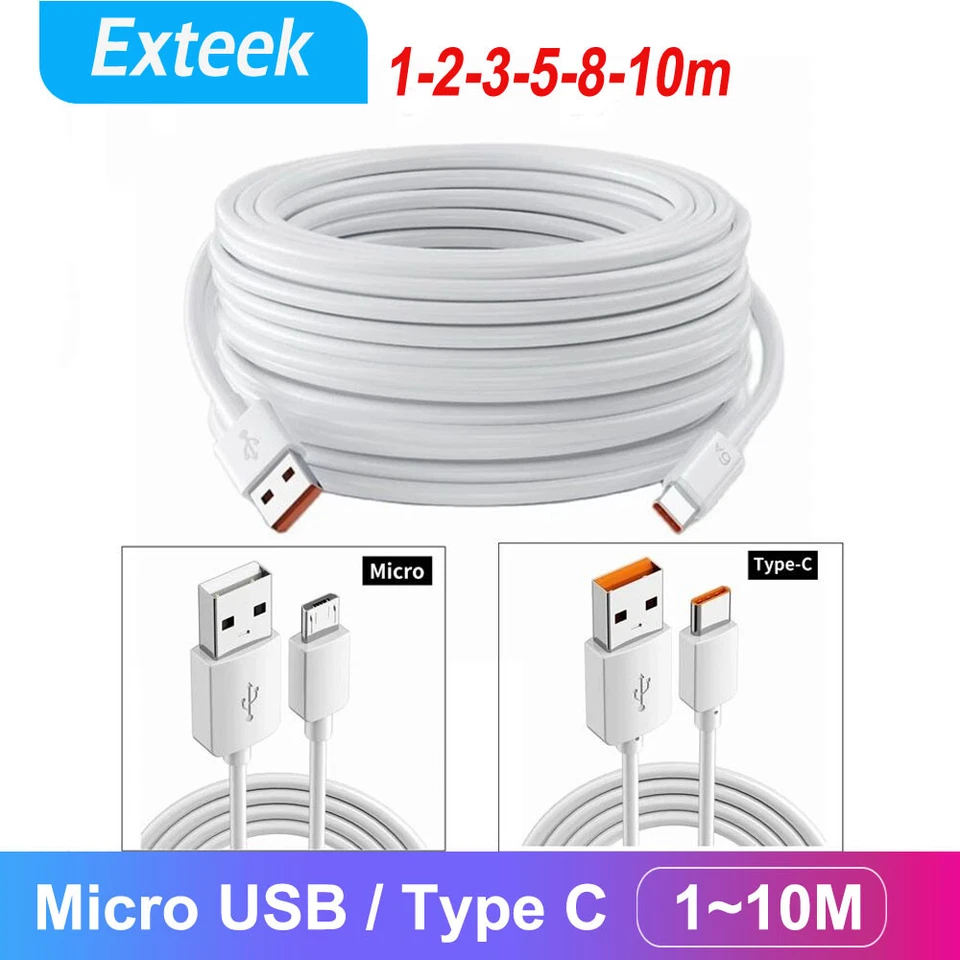 Long Type C Micro USB Cable Fast Charging Date Cable For Samsung Android Huawei - image 1 of 4