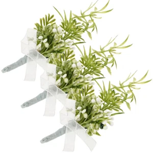 3 Pcs Corsage Brooch Wedding Decoration Simulated Flower Boutonniere Miss - Picture 1 of 12