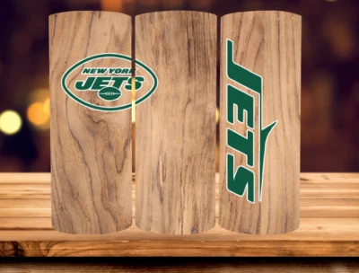 Wood  York Jets Wood Grain  Stainless Steel NFL Tumbler With Metal Straw - 20 Oz - Image 1 of 3