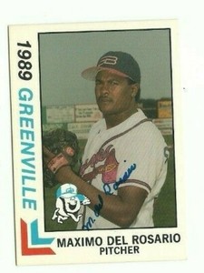 Maximo Del Rosario 1989 Best Greenville Braves signed auto autographed card