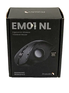 ProtoArc Ergonomic Trackball Wireless Bluetooth Mouse EM01 NL Right-Handed Black - Picture 1 of 8