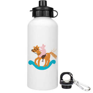 'Pink pig on a rocking horse ' Reusable Water Bottles (WT042431)