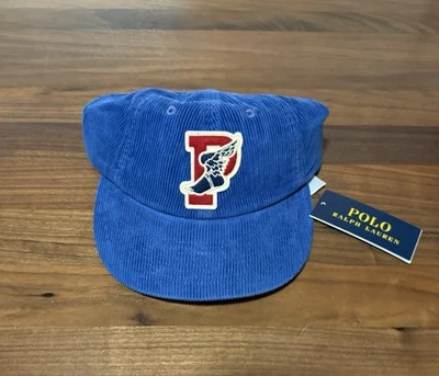 Boné de veludo Polo Ralph Lauren P-Wing azul royal ajustável - Imagem 1 de 4