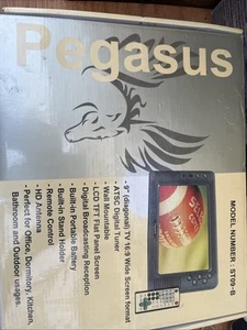 Pegasus 9” Digital TV With ATSC Tuner New In Box ST09-B with Remote Vintage - Picture 1 of 11