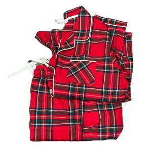 Gillian & O’Malley Pyjama Set Damen XL rot kariert Urlaub Weihnachten Knopfleiste - Bild 1 von 11