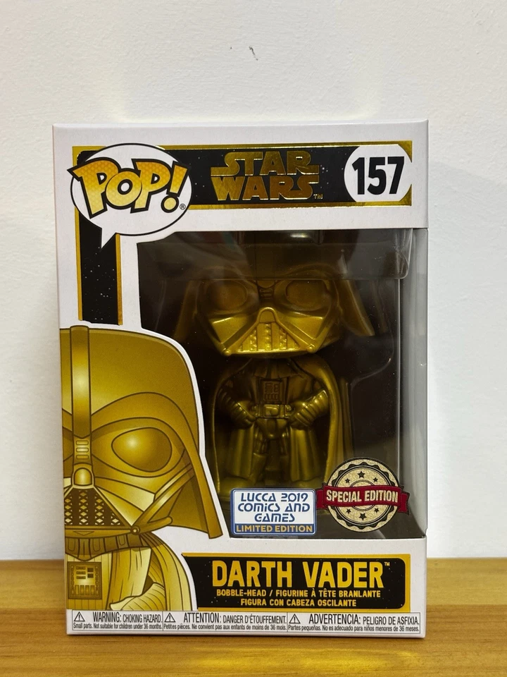 Funko Pop! Star Wars #157 - Darth Vader Gold Chrome - Limited Lucca Comics - Immagine 1 di 4