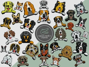 Patas de perro - Dijes para zapatos zuecos sandalias - GSP perro cachorro mascotas laboratorio lindo Kelpie - Imagen 1 de 58