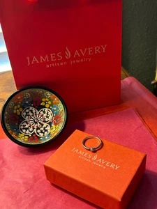 RETIRED! James Avery SS Dainty, Stackable Pearl Ring size 7 - Picture 1 of 3