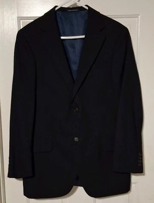 Lands End мужской 100% шерсти черный блейзер размер 38R  - Изображение 1 из 4