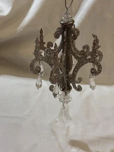 8-1/2" Silber Glitzer Kronleuchter Weihnachtsschmuck Acryl Prismen Macy’s - Bild 1 von 8