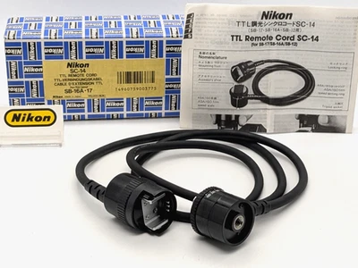 [Sin usar en caja] Cable remoto Nikon SC-14 TTL para flash SB-16A SB-17 de Japón Foto 1 de 4