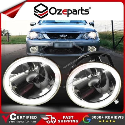 Pair LH+RH Fog Lights Spot Lamps (Halo LED) For Ford Falcon BA BF XR6 XR8 02~08 - image 1 of 4