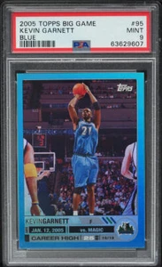 2005 TOPPS BIG GAME BLUE KEVIN GARNETT /33 #95 PSA 9 MINT - Picture 1 of 2