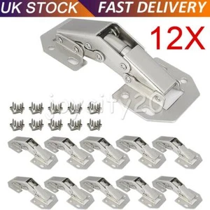 12X 90° 4-in Concealed Cupboard Hinges Door Kitchen Cabinet Easy Mount Wardrobe - Picture 1 of 9