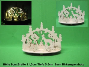 3D Mini Schwibbogen mit LED Beleuchtung in warmweiß Lichterbogen Weinnachten #2 - Bild 1 von 2