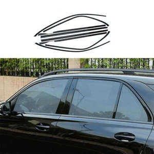 Fit For Benz 2020-2022 GLE Black Steel Windows Strip Sill Molding Cover Trim 8pc - Bild 1 von 8