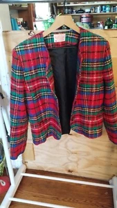 Vintage Pendleton Blazer/Jacke Damen Petite Tartan kariert 100 % Schurwolle USA - Bild 1 von 8