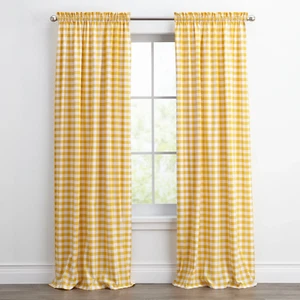 Farmhouse Curtains, Buffalo Plaid Drapes, Classic Country Plaid Gingham Checkere - Picture 1 of 12