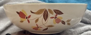 Vintage 9" Serving Bowl Hall's Superior Jewel Tea Autumn Mary Dunbar Gold Trim - Picture 1 of 4