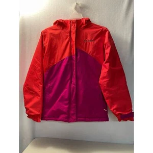 Columbia Omni tech youth girls ski snow board jacket size L orange pink hooded - Picture 1 of 11