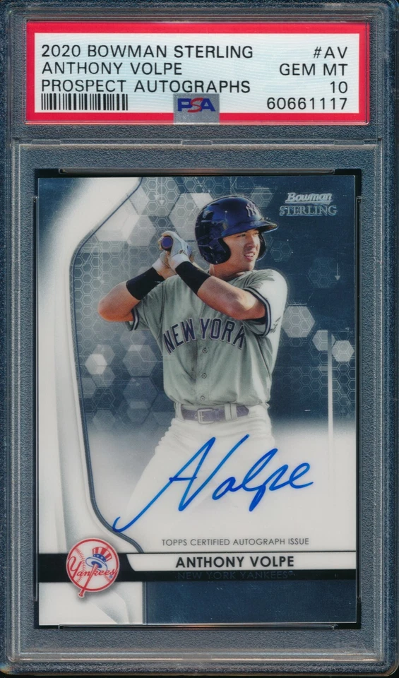 PSA 10 ANTHONY VOLPE AUTO 2020 Bowman Sterling Autograph Rookie Card RC GEM MINT - Image 1 of 1