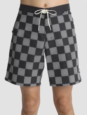 Vans Hombres 18” Boardshorts Talla 29 Vintage Cuadros Retro Negro Blanco Nuevo con Etiquetas Foto 1 de 4