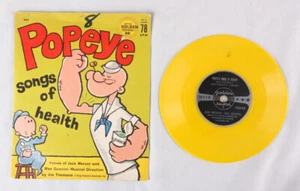 Vtg Popeye Songs of Health, 78 rpm 6", Little Golden Record, VG - Picture 1 of 2