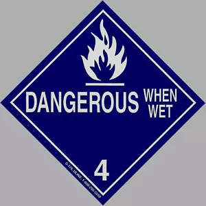 4 Zoll GEFÄHRLICH BEI NASS Aufkleber PUNKT Transportgefahr Aufkleber Warnschild OSHA - Bild 1 von 2