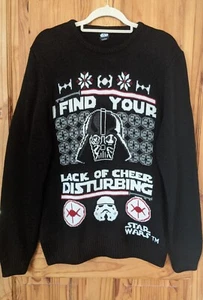 Starwars George L Unisex/Adult Black Xmas Funny Knitwear/Jumper/Sweater Novelty - Picture 1 of 14