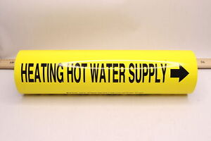 Seton Snap-Around Pipe Markers Heating Hot Water Supply 85018