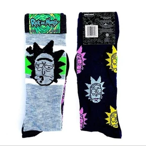 Rick and Morty Crew Socks Mens Womens adult swim Cartoon TV Fun Novelty Gift - Picture 1 of 7