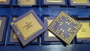 MOTOROLA DSP56001RC27 USA VINTAGE DAC DSP CPU GOLD Plated - Picture 1 of 9