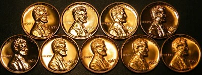 1959~67 P 68-1974 S Lincoln Penny Choice ~Gem Proof Run 16 Pennies From US Sets - Image 1 of 2