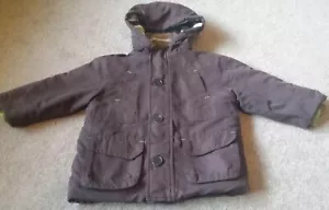John Lewis Baby boy coat jacket hood 12-18 months brown Winter - Picture 1 of 3