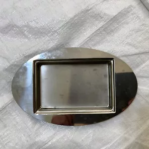 Bandeja de servicio ovalada de acero inoxidable vintage MEPRA Inox 18/10 mantequilla hecha en Italia - Imagen 1 de 4