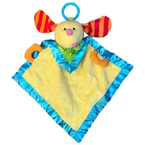 2005 Fisher Price Dog Lovey 17” Yellow Orange Crinkle Ear Baby Security Blanket - Picture 1 of 4