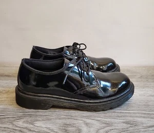Dr Martens 1461 Black Patent Leather 3 Eye Lace Up Shoes UK Size 4 EU 37 - Picture 1 of 9