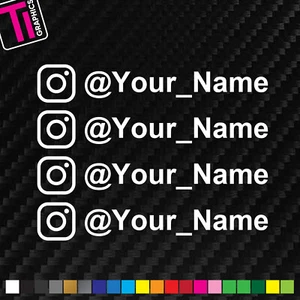 4 X INSTAGRAM YOUR NAME CUSTOM PERSONALISED WINDOW VINYL DECAL CAR STICKER - Picture 1 of 3