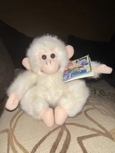 VTG NOS K&M International Little White Monkey 6" Plush Stuffed Animal Toy - Picture 1 of 11