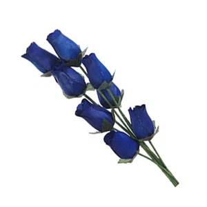NAVY BLUE Wooden Rose Stems Artificial Bright Vibrant 8-100-Gift-Craft- Bouquet - Picture 1 of 12