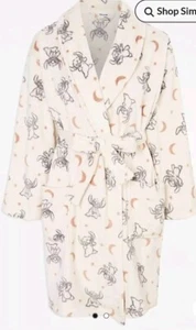 Disney Lilo & Stitch White Moon Fleece Ladies Dressing Gown - Picture 1 of 2