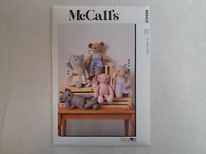 McCall's Pattern - Plush Bear, Bunny, & Mouse With Clothes (One Size) #M8422 UC - Picture 1 of 6