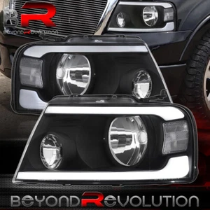 For 2004-2008 F-150 Pickup Mark LT LED DRL Bar Headlights Signal Lamp Pair Black - Picture 1 of 6