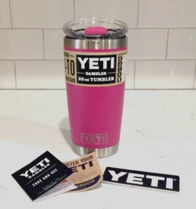 Yeti 20 OZ rosa pera espinosa + deslizador magnético a juego nuevo con etiquetas - Imagen 1 de 3
