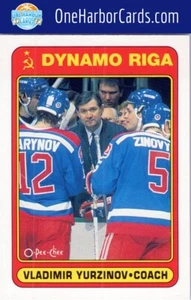 1990 O-Pee-Chee Dinamo Riga Hockey Card #494 Vladimir Yurzinov - Picture 1 of 2
